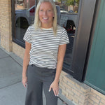 Charcoal Gray Pull-On Straight Leg Trouser Pants Bottoms - Pants Allie Rose