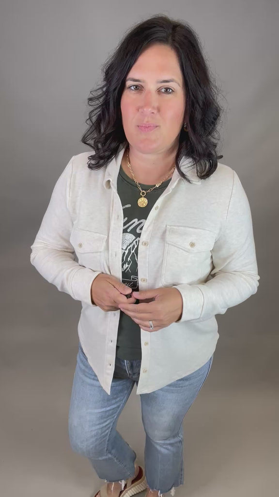 Heather Oatmeal Cassian Shirt Tops - Button Ups THREAD & SUPPLY