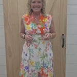 Cream/Red Multi Midi Dress Dresses FATE by LFD