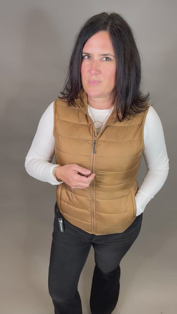 Canvas Brown Pacific Puffer Vest Outerwear - Vest STORM CREEK