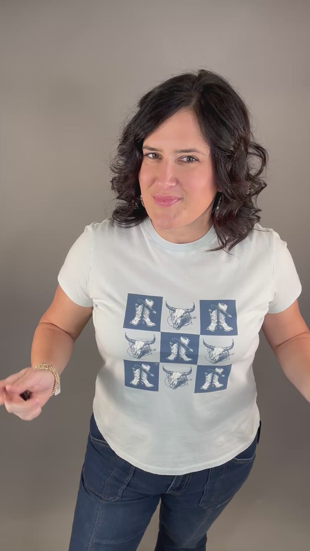 Checkered Boot Tee Top - Tee FLAG AND ANTHEM