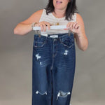 Duke High Rise Wide Leg (Mica) Bottom- Pants MICA DENIM