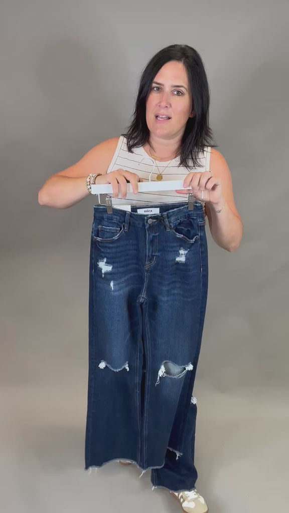 Duke High Rise Wide Leg (Mica) Bottom- Pants MICA DENIM