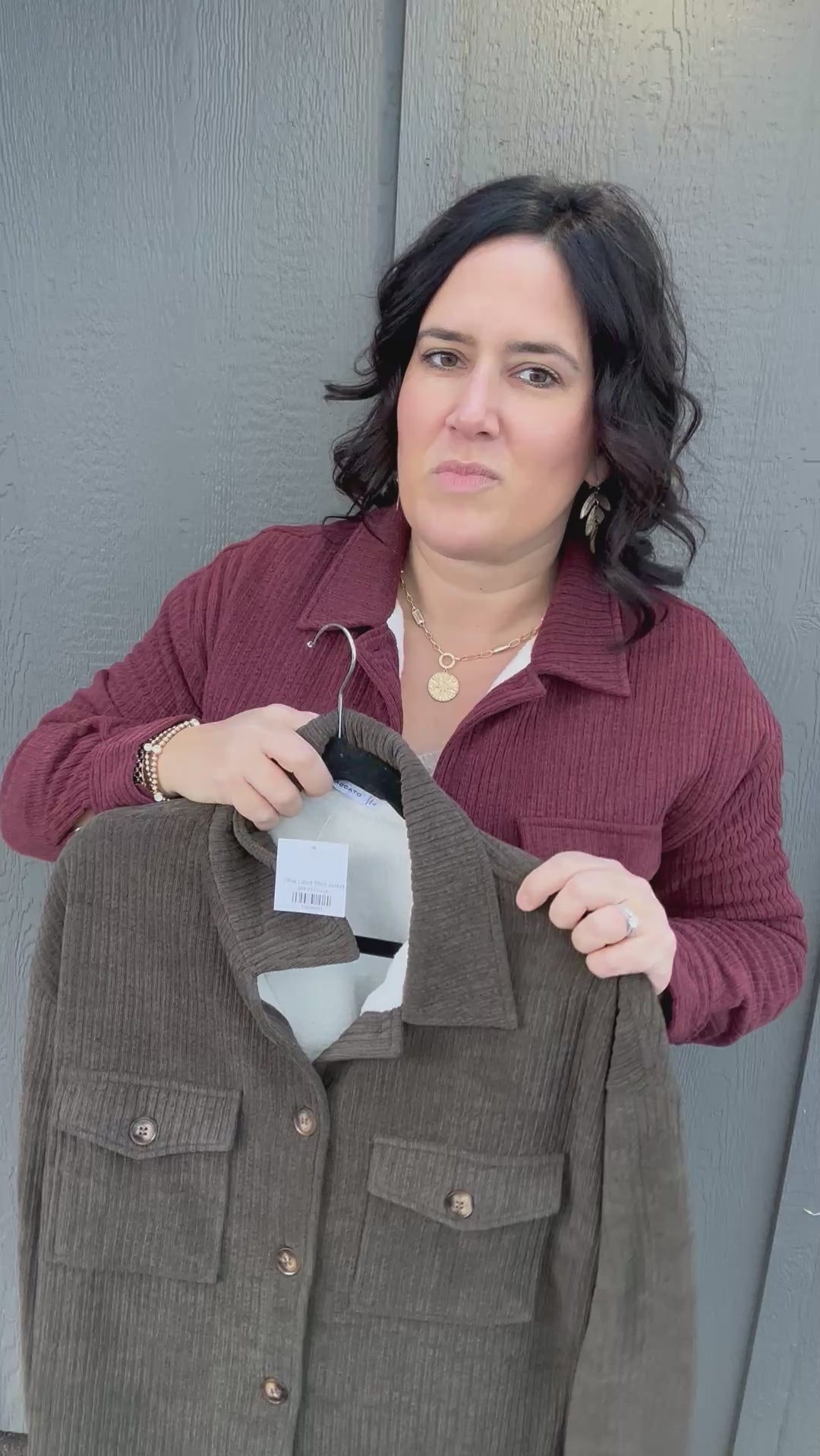 Olive Lined Shirt Jacket Outerwear- Jackets STACCATO