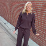 Chocolate Stowe Washed Waffle Pants Bottom- Pants FLAG AND ANTHEM