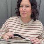 Oatmeal/Charcoal Soft Knitted Top Top - Sweater MIOU MUSE