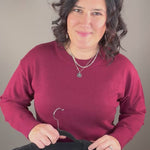 Black Hemlet Sweater Top - Sweater VELVET HEART