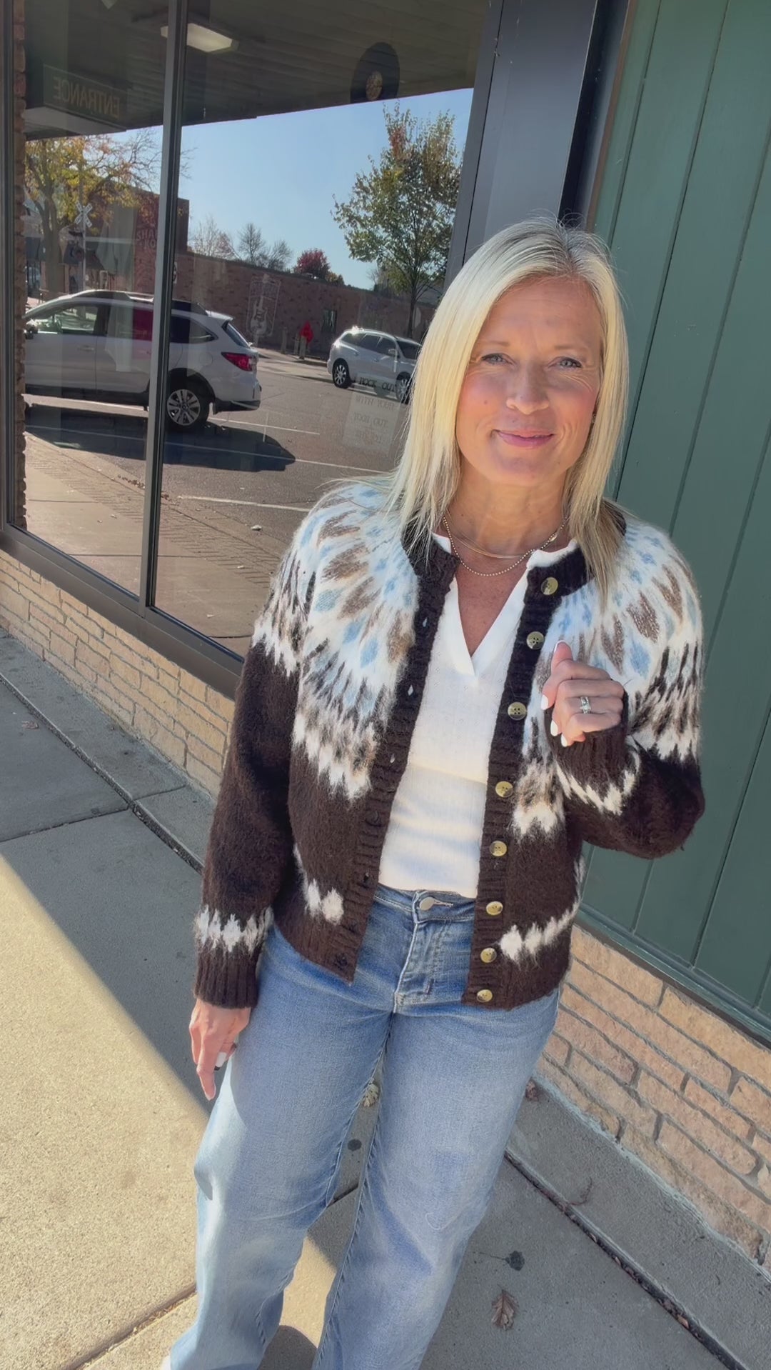 Alma Fair Isle Cardigan Tops- Cardigans FLAG AND ANTHEM