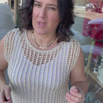 Sand Chunky Open Stitch Sweater Vest Top - Sweater DOE & RAE