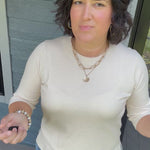 Cream Crew Neck Knit Top Top - Sweater DOE & RAE