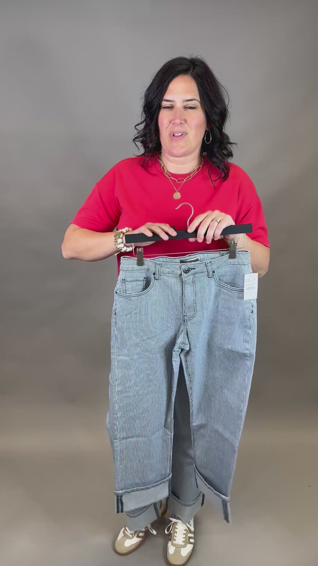 Fay Straight Cuffed Blue/White Denim Bottoms - Pants KUT FROM THE KLOTH