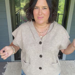 Oatmeal Hoodie Cardigan Sweater Tops- Cardigans STACCATO