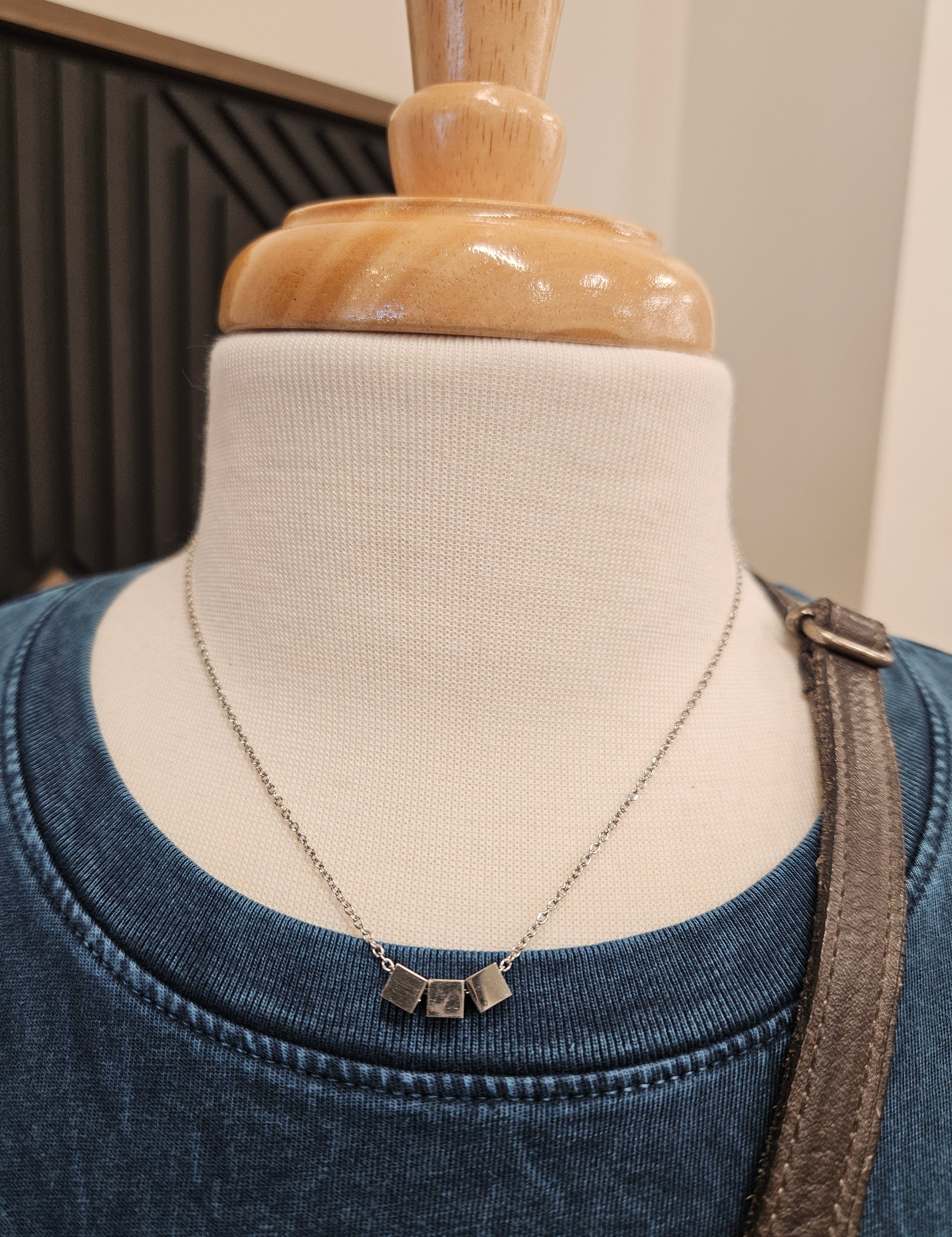 Silver Cube Necklace Jewelry- Necklace PANACHE
