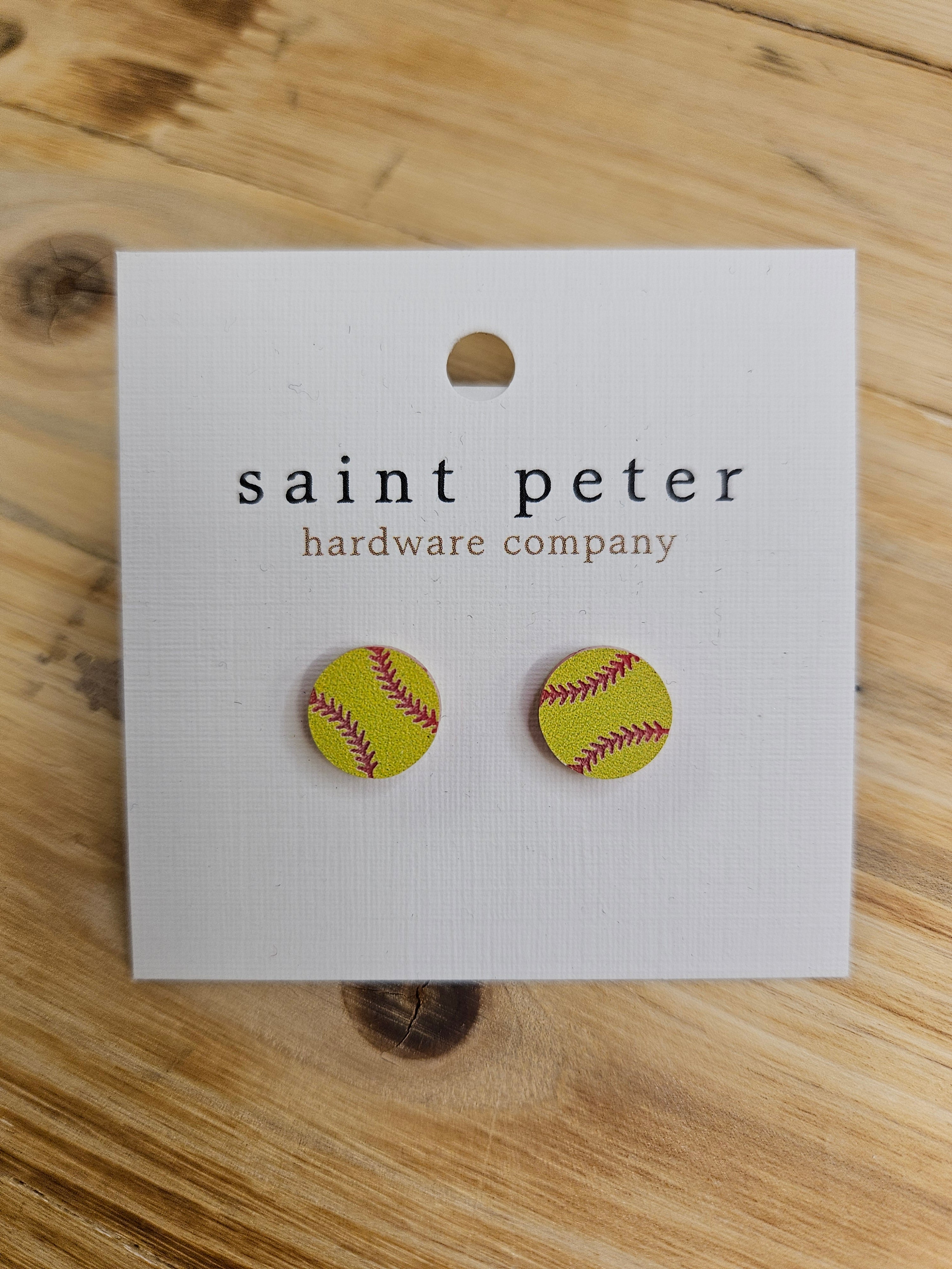 Softball Stud Earrings Jewelry - Earrings SAINT PETER HARDWARE