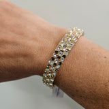 Gold Crystal Squared Stretch Bracelet Jewelry- Bracelet WHAT'S HOT