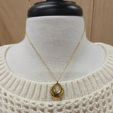 Luxe Gold Necklace w/ Bold Teardrop Pendant Jewelry- Necklace PANACHE
