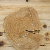 Double Layered Pearl Beaded Gold Necklace (water resistant) Jewelry- Necklace WHAT'S HOT