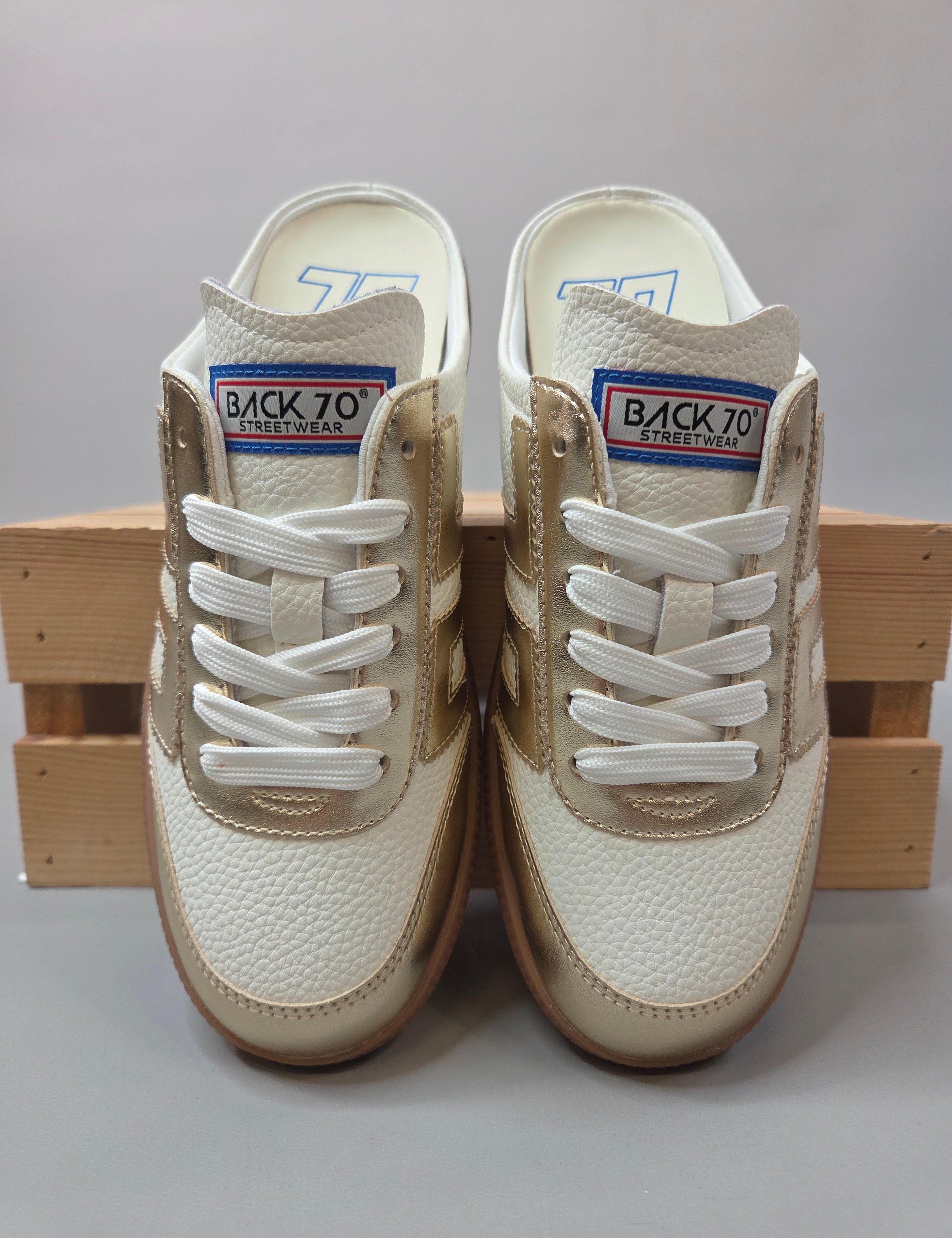 Metallic Gold Easter Backless Sneaker Shoes - Sneaker Back 70