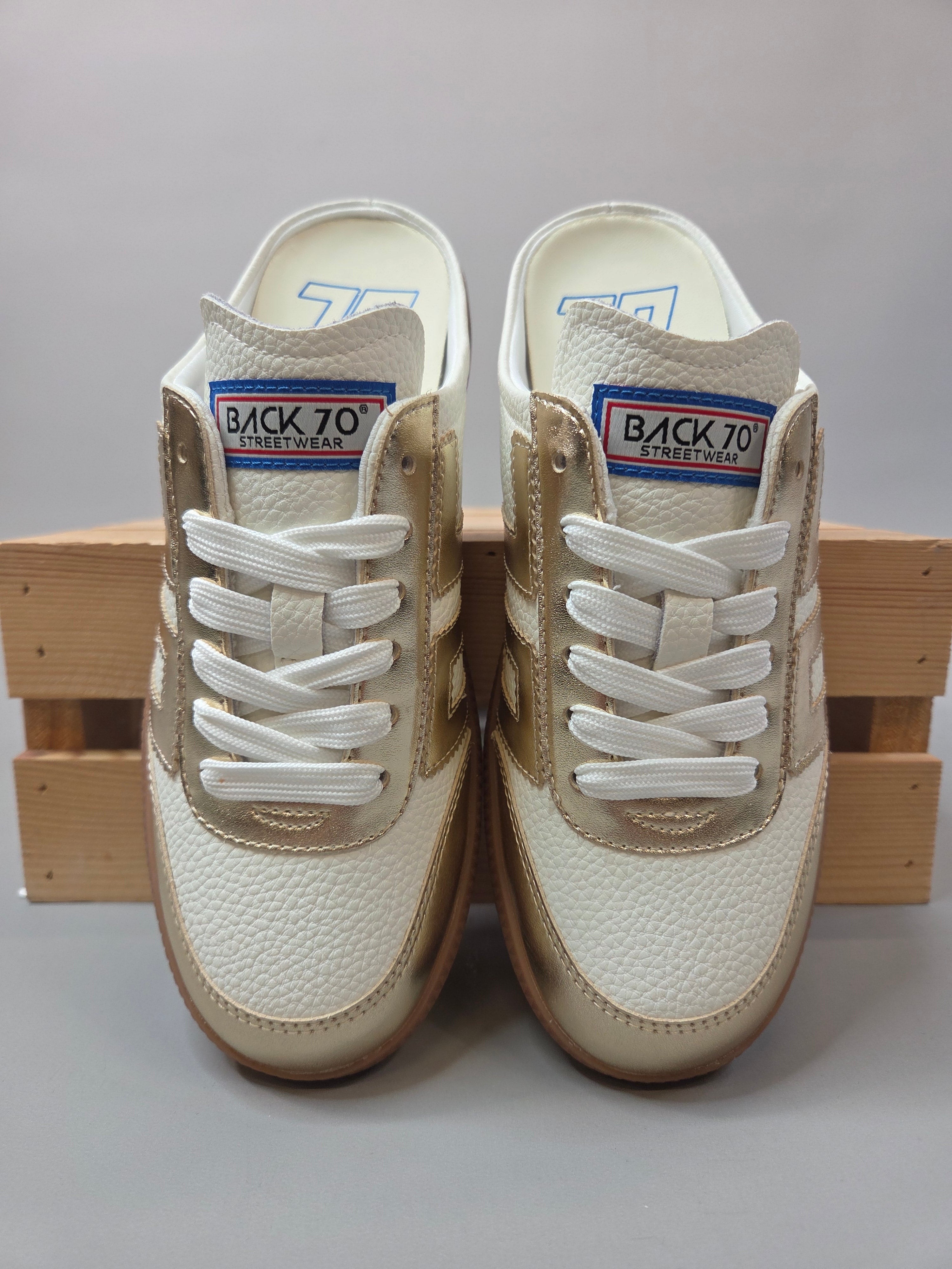Metallic Gold Easter Backless Sneaker Shoes - Sneaker Back 70