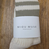 Cream/Sage Retro Socks
