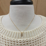Luxe Gold Necklace w/ Teardrop Rhinestone Pendant Jewelry- Necklace PANACHE