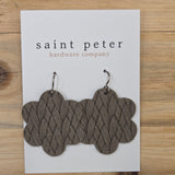 Taupe Weave Hexafoil Earrings