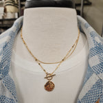 Gold Thin Multi Chain Toggle Necklace Jewelry- Necklace WHAT'S HOT