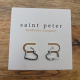 Silver Heart Huggie Earrings