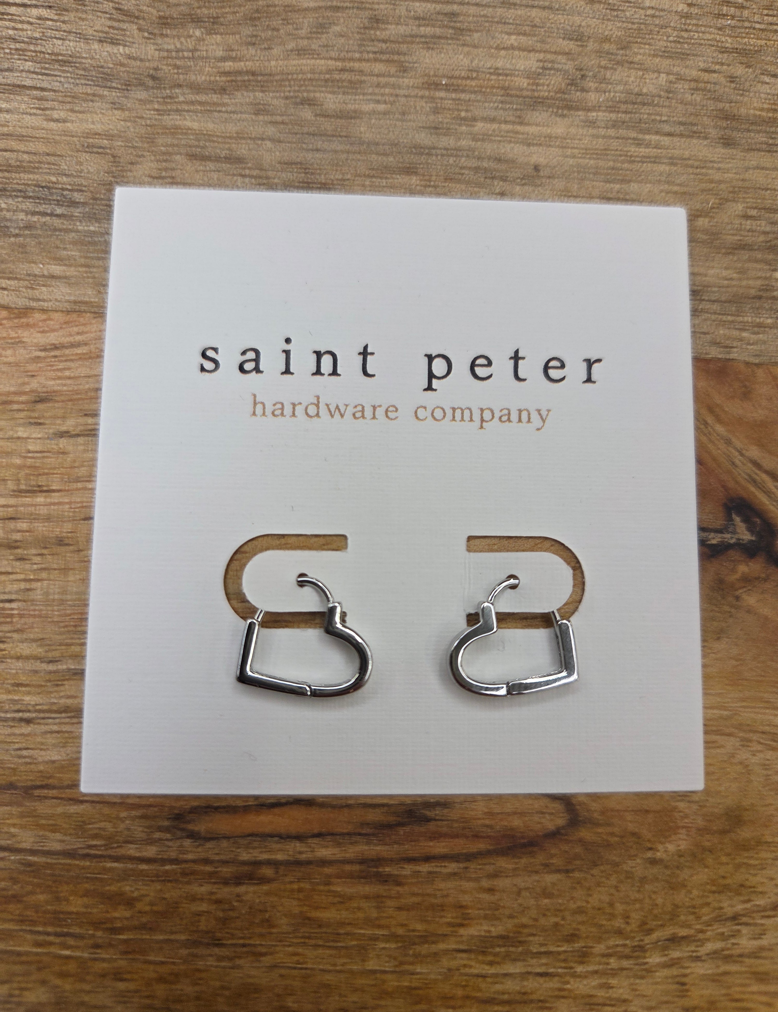 Silver Heart Huggie Earrings Jewelry - Earrings St. Peter Hardware