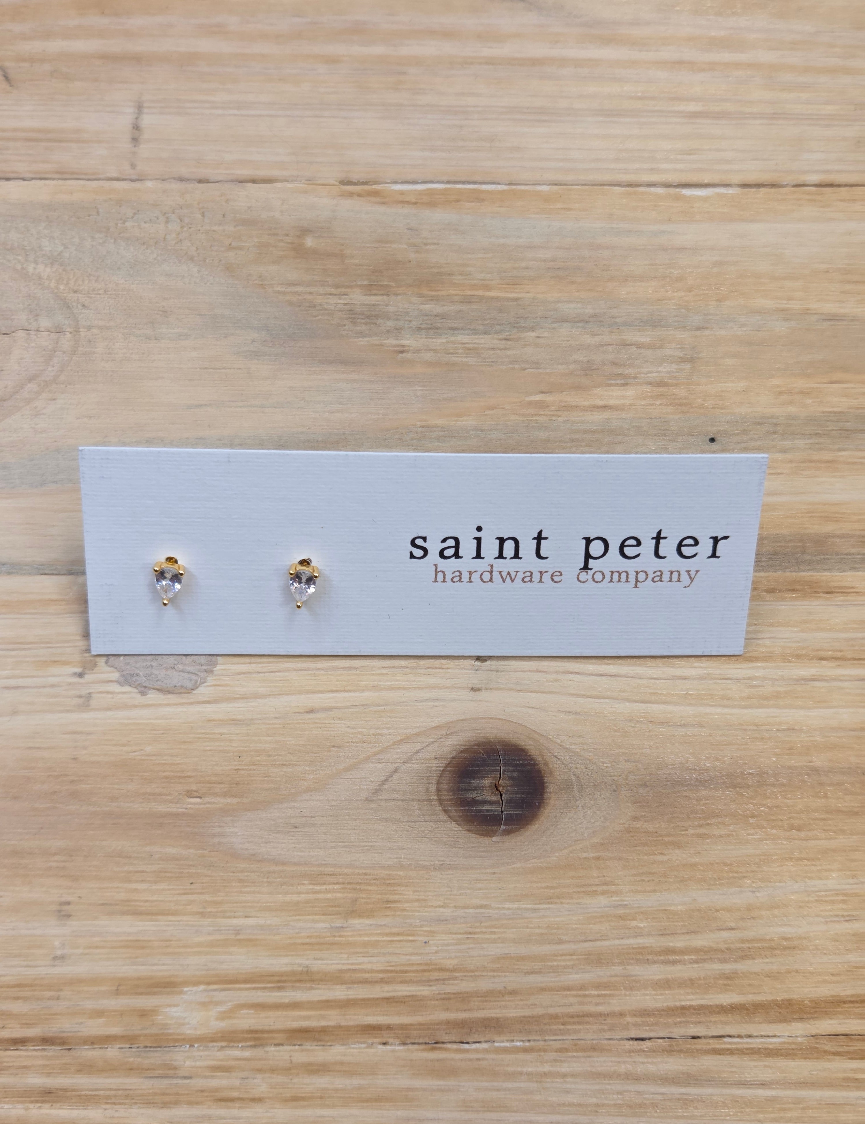 Pear Diamond Stud Earrings Jewelry - Earrings St. Peter Hardware