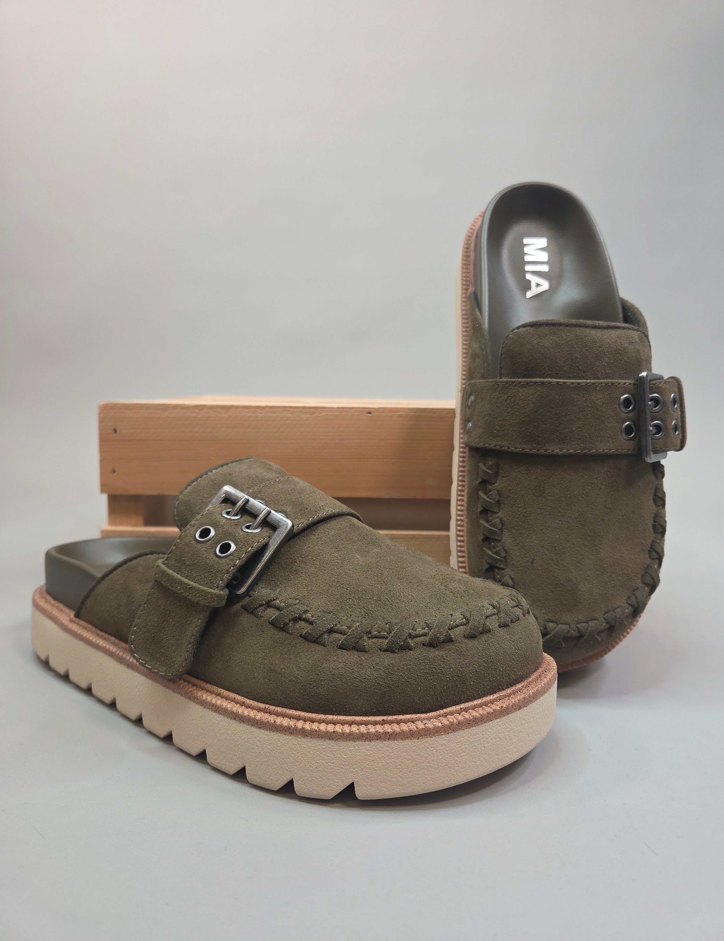 Khaki Zaina Clog - MIA Shoes - Mules MIA