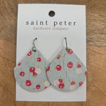 Pink Floral Teardrop Earrrings Jewelry - Earrings St. Peter Hardware