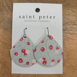 Pink Floral Teardrop Earrrings Jewelry - Earrings St. Peter Hardware