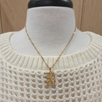 Luxe Gold Textured Rectangle Pendant Necklace Jewelry- Necklace PANACHE
