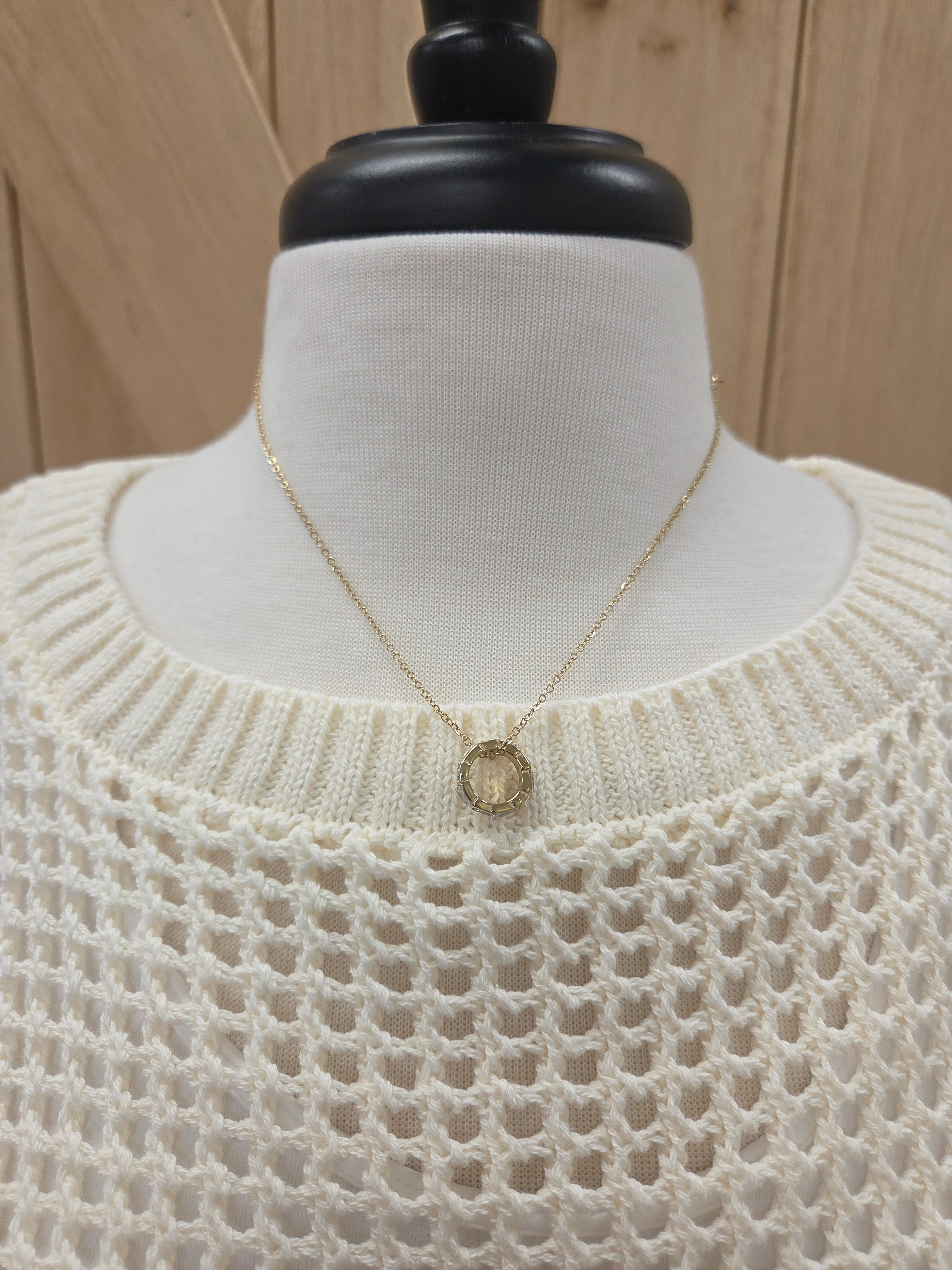 Luxe Gold Open Circle Necklace Jewelry- Necklace PANACHE