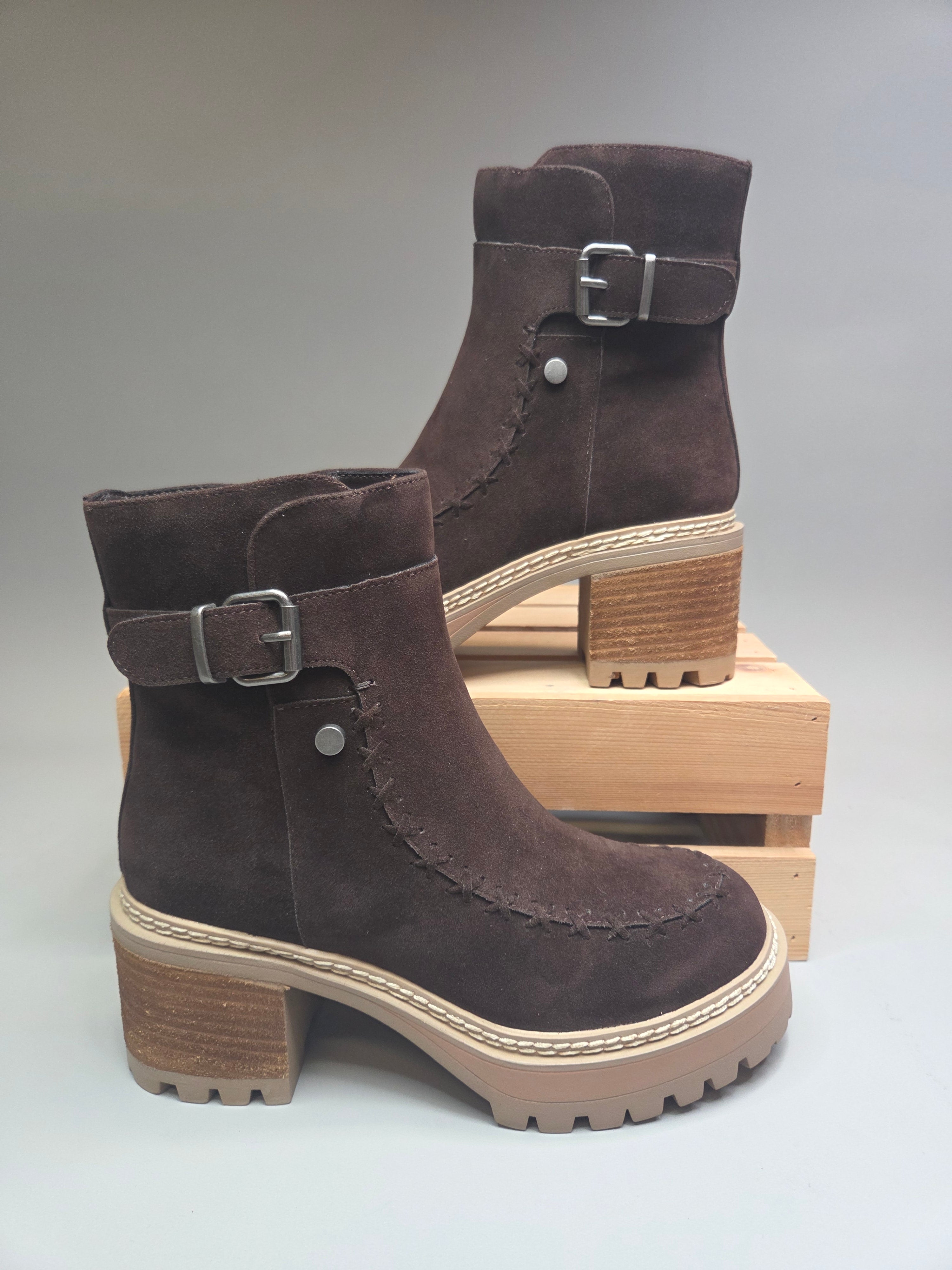 MIA Toula Dark Chocolate Suede Boot Boots MIA
