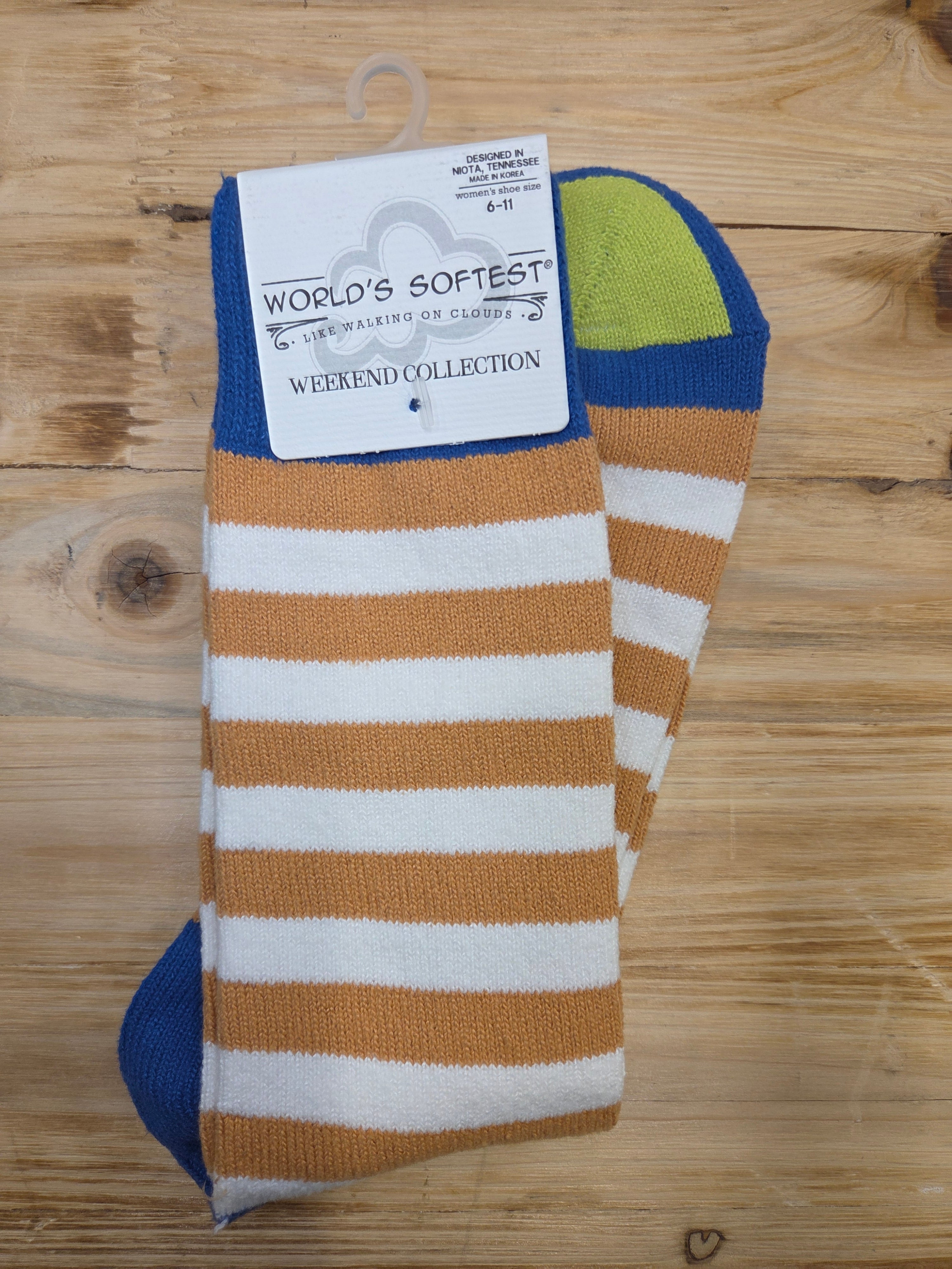 Mountain Bluebird Stripe Crew Socks — World's Softest Accessories - Socks World's Softest