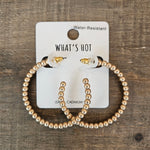 Matte Gold Beaded Hoop Earring Jewelry - Earrings WHAT'S HOT
