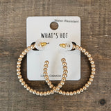 Matte Gold Beaded Hoop Earring Jewelry - Earrings WHAT'S HOT