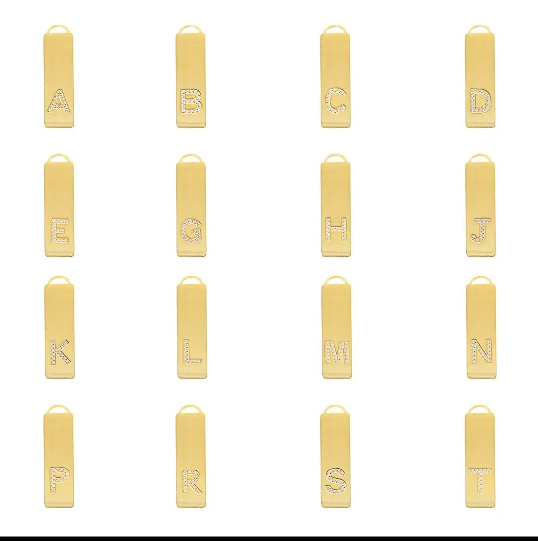 Waterproof Gold Initial Bar Jewelry- Necklace Brenda Grands Jewelry