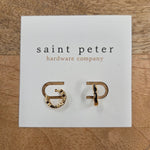 Black & Gold Huggies Jewelry - Earrings St. Peter Hardware