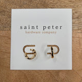 Black & Gold Huggies Jewelry - Earrings St. Peter Hardware