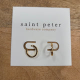 Studded Gold Huggies Jewelry - Earrings St. Peter Hardware