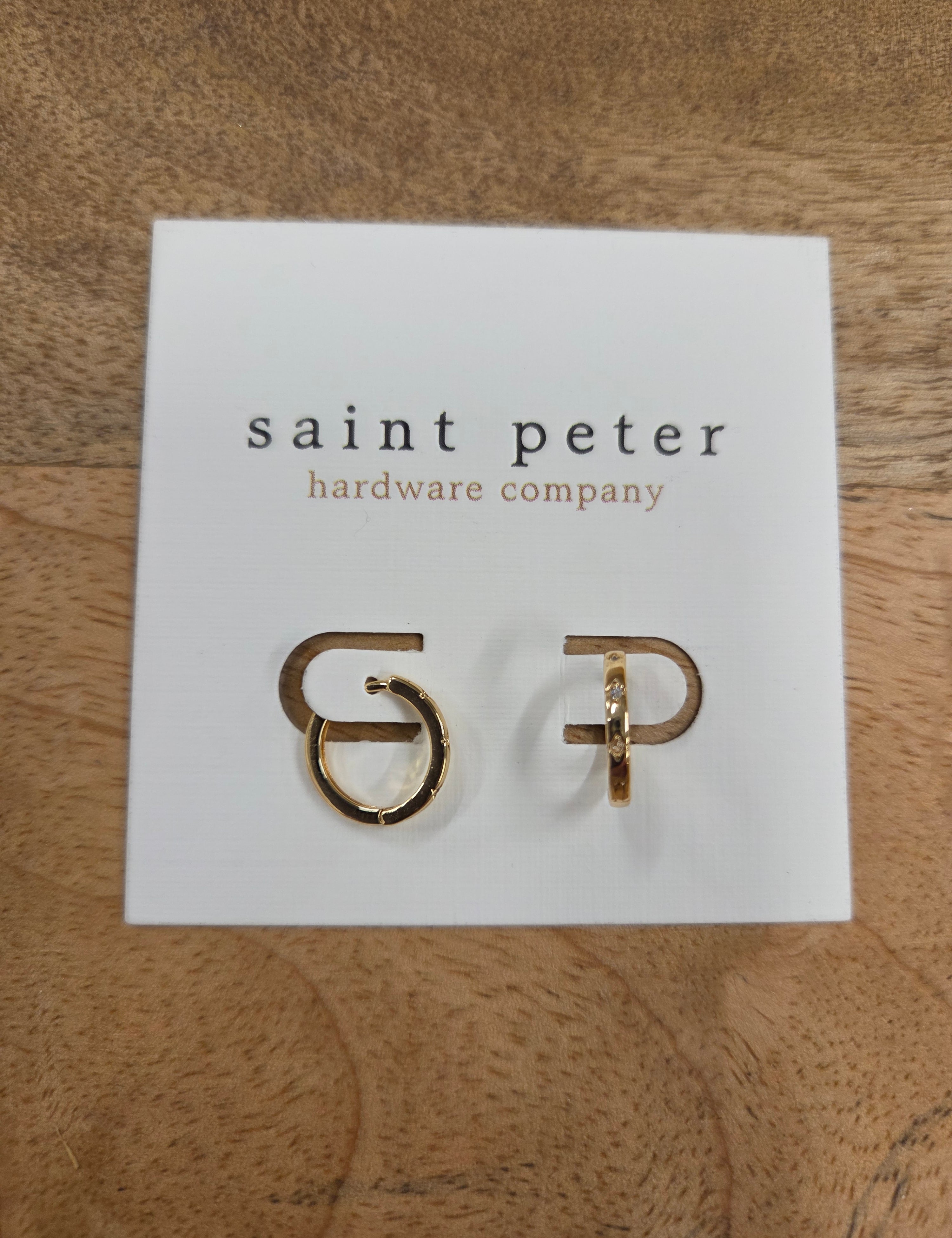 Studded Gold Huggies Jewelry - Earrings St. Peter Hardware