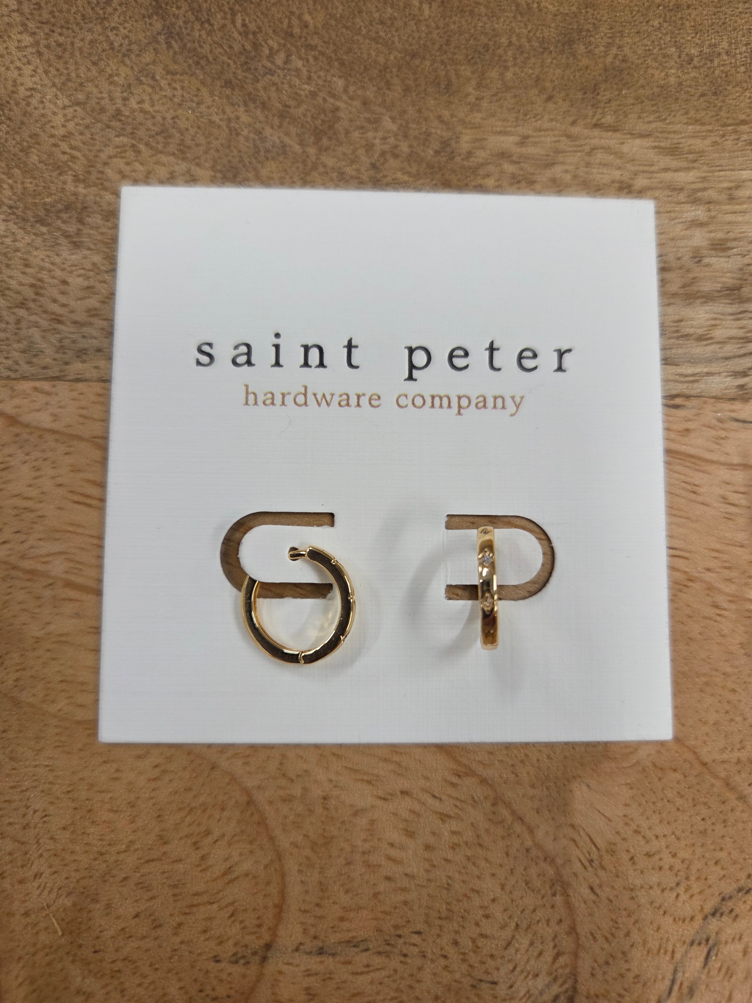 Studded Gold Huggies Jewelry - Earrings St. Peter Hardware