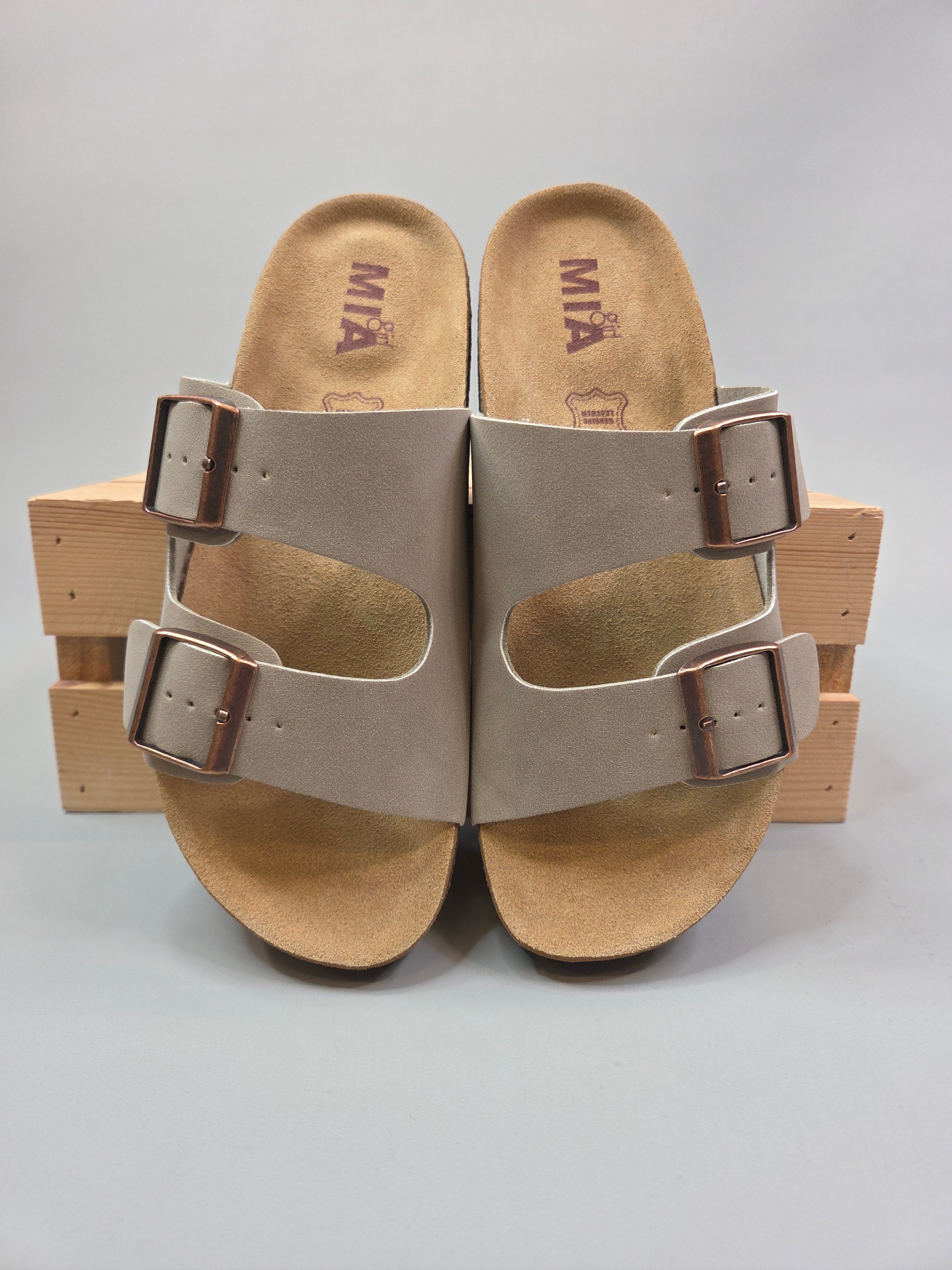 Taupe Ninah Sandals Shoes- Sandals MIA