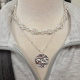 Water Resistant Silver Coin Necklace