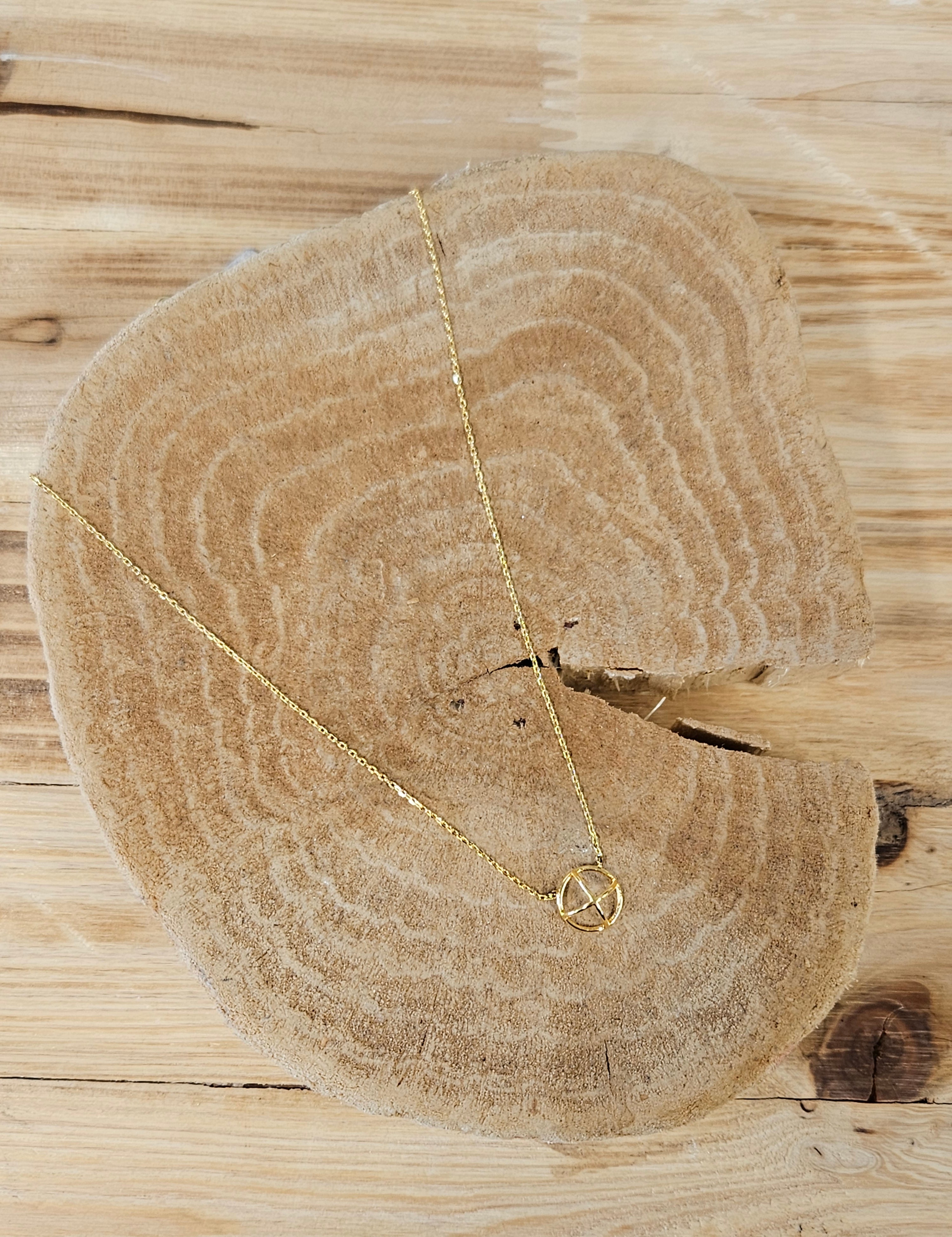 Gold Circle Cross Necklace Jewelry- Necklace FAME ACCESSORIES