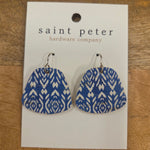 Blue Ikat Rounded Earrings Jewelry - Earrings St. Peter Hardware