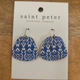 Blue Ikat Rounded Earrings Jewelry - Earrings St. Peter Hardware